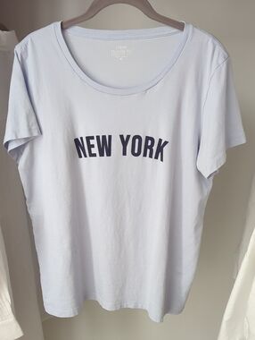 J. Crew Light Blue 'New York' Collector Tee XL